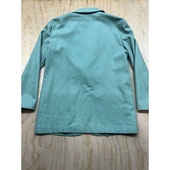 VTG Jessica Scott Emporium 80’s Career Teal Wool Blazer Plaid Pencil Skirt 10 12 - Picture 4 of 12